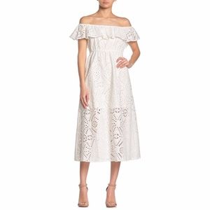 Abound Off The Shoulder Eyelet Midi Dress Size Large